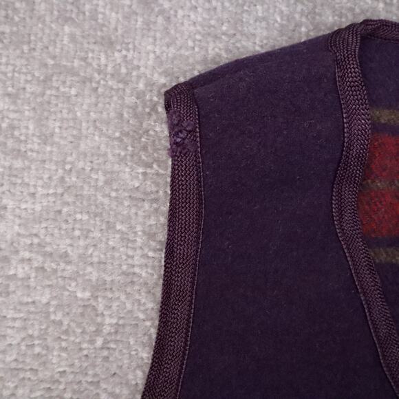 VTG Womens Fleece Button Down Small Purple Sleeveless Sweater Vest - Picture 9 of 10